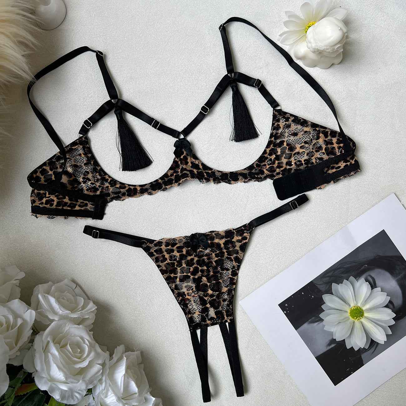 Leopard Heat Open Lingerie Set
