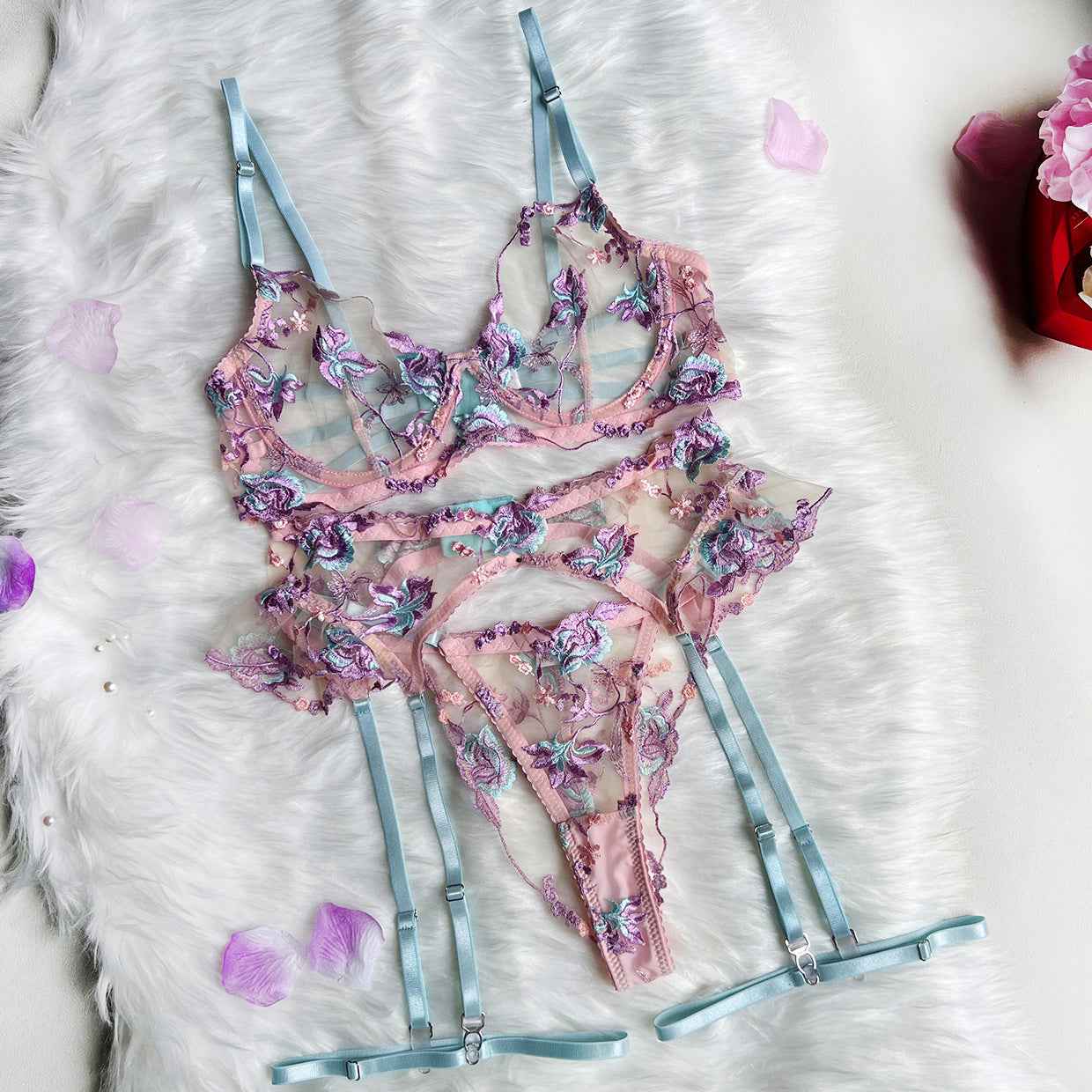 Lust Bound Embroidered Lingerie